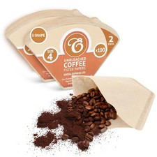 Coffee Filter Papers Size 4 Unbleached Brown Replacement Cones