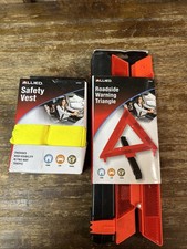 Allied Roadside Warning Triangle Red Emergency Warning Device  Safety Vest  