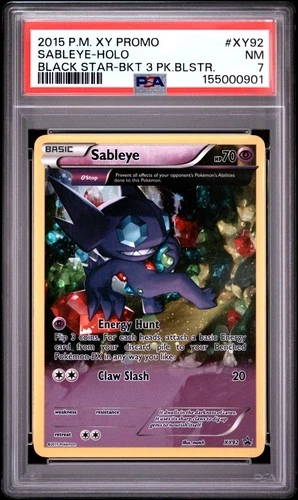 2015 POKEMON XY BLACK STAR PROMOS #XY92 SABLEYE-HOLO PSA 7