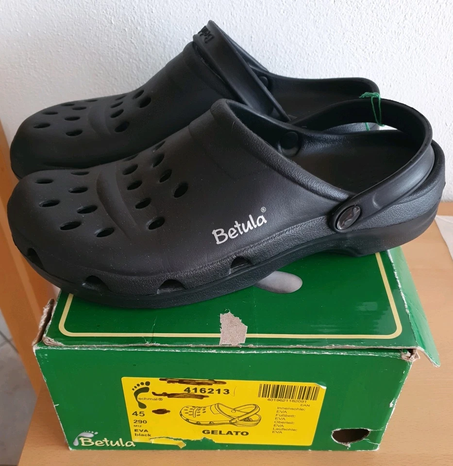 Birkenstock Betula Gelato Gr. 45 schwarz neu mit Karton Crogs Clogs - Bild 4 von 4