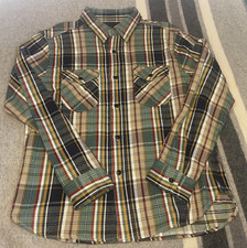 UES Heavy Flannel Shirt Green/Navy Size 4 Lar...