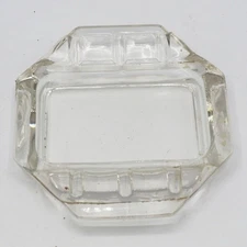 Clear Glass Ashtray 1960's 1970's Decor MCM