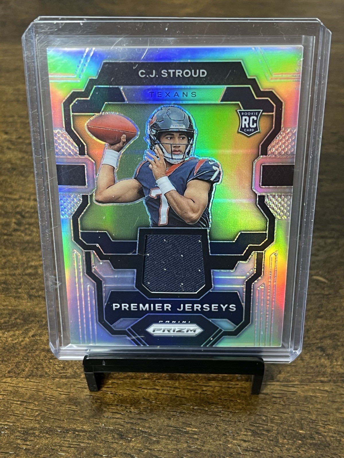 2023 Panini Prizm CJ Stroud Silver Premier Jerseys Rookie Patch Houston Texans