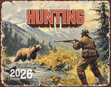 2026 Vintage Hunting Wall Calendar 16-Month X-Large Size 14x22 | FREE SHIPPING