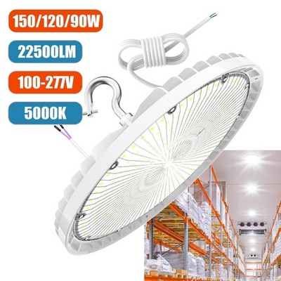 150/120/90W Adjuatable 5000K UFO LED High Bay Light Warehouse Commercial Lamp UL