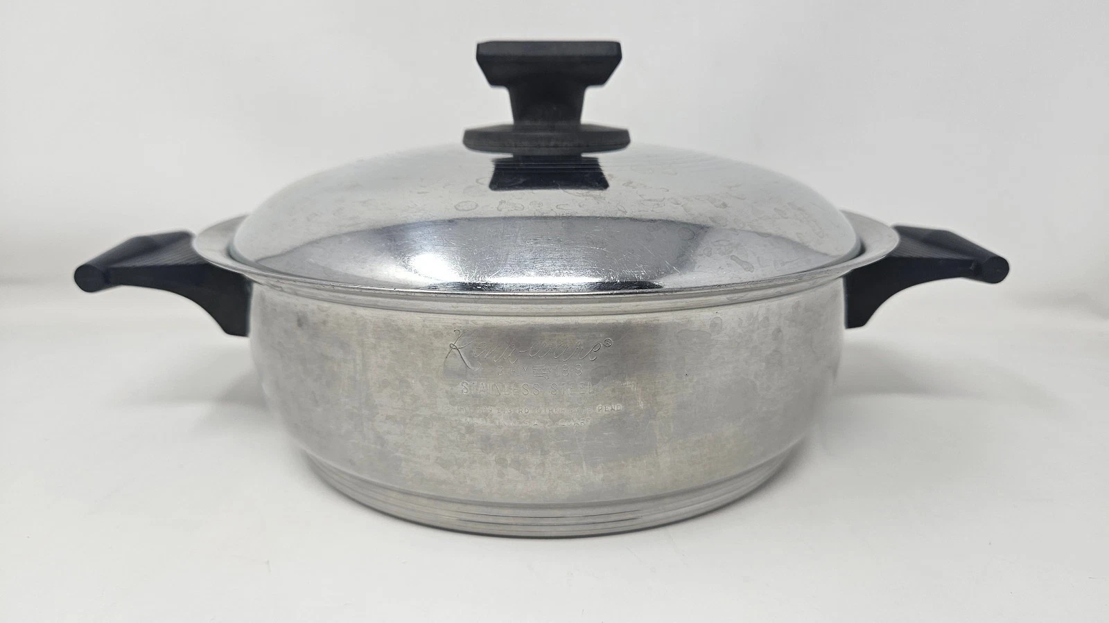 Vintage Rena-Ware 2 Quart Pan & Matching Lid 3 Ply-18-8 Stainless Steel USA