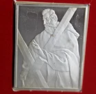 El Greco Apostle Portrait Proof Fine Sterling Silver Bar Franklin Mint St Andrew