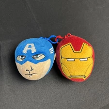 2015 Marvel Captain America & Iron Man Zipper Coin Holder Keychains Set