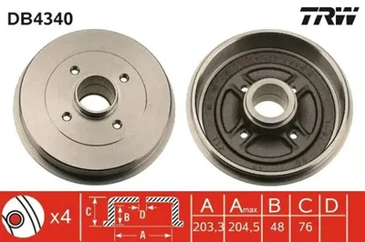 Tambour de frein DB4340 TRW pour NISSAN MICRA III NOTE MICRA C+C III - Photo 1/4