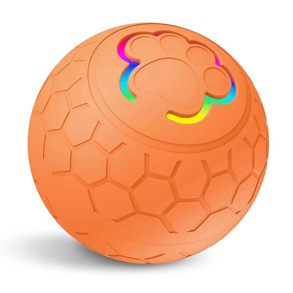 Smart Interactive Dog Toy Ball USB Rechargeable Bouncing Rolling Pet Toy w/Light - Image 4 of 4