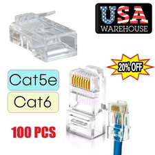 RJ45 Network Cable Modular Plug CAT5e CAT6 UTP Connector End Pass Through EZ Lot