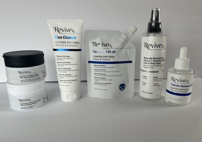 Revive Rx Complete 6Pc Skincare System Copper Peptides Serum Mask Cleanser Set