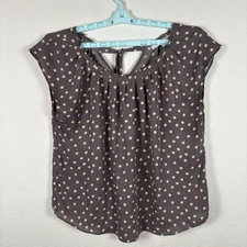 LC Lauren Conrad Womens T Shirt Sz XL Short Sleeve Polka Dot Many Stains Good