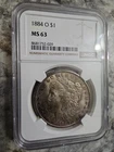 1884 O Morgan Dollar NGC MS63 - Beautiful Toning