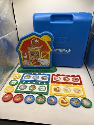 Vintage Barnyard Bingo Fisher Price With Case Missing 1 Red Token As Shown