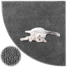 Corner Cat Litter Mat 31x31 Inch Waterproof Non Slip Trap Mess Litter Box Rug...