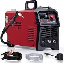 ARCCAPTAIN Plasma Cutter, [Large LED Display] Black/Red, Cut 50 110v/220v 