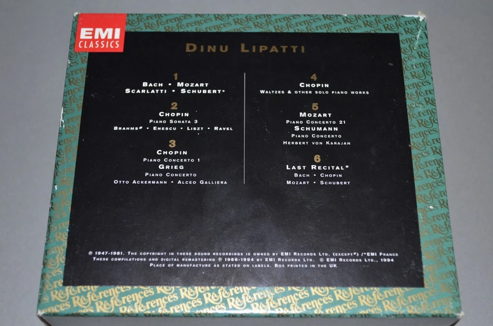 Dinu Lipatti - The Complete EMI Recordings / EMI Classics / Germany / 6CD Box - Bild 3 von 3