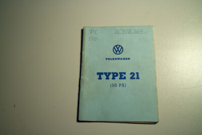 Volkswagen Type 21 50 PS VW Typenschein von 1972 für Sammler TS 7