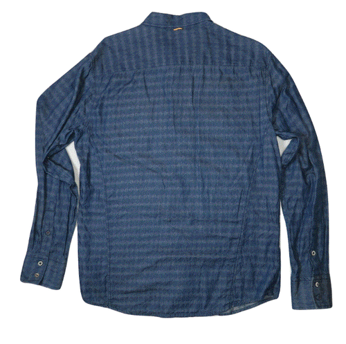 HUGO BOSS EdaSlimE Mens Shirt XL Chambray Slim Fit Blue Cotton Casual Designer - Bild 3 von 9