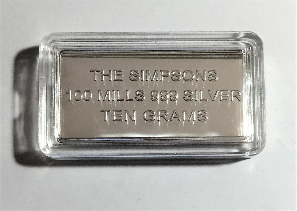 10 Gram The Simpsons Collectors Ingot (Finished in 999 Fine Silver) Great Gift - image 4 of 4