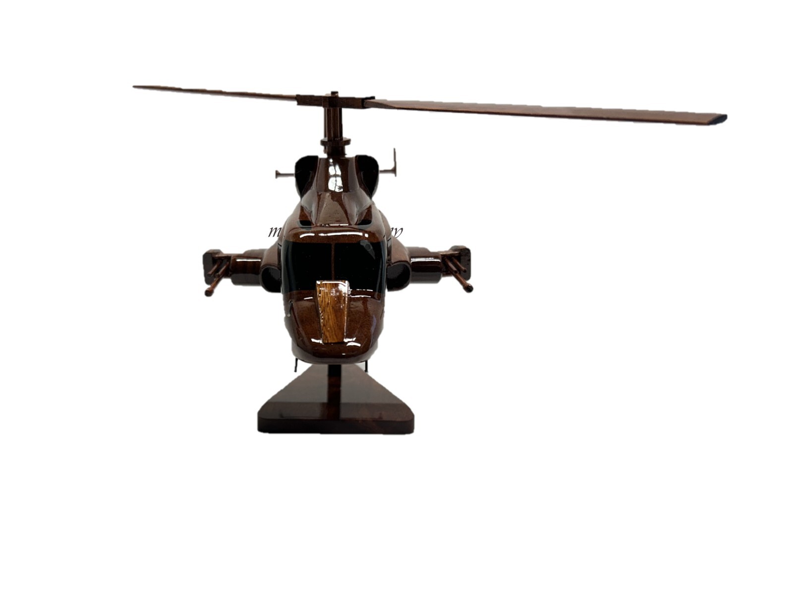 Airwolf Bell 222 Military Stealth Helicopter Mahogany Desk Wood Wooden Model