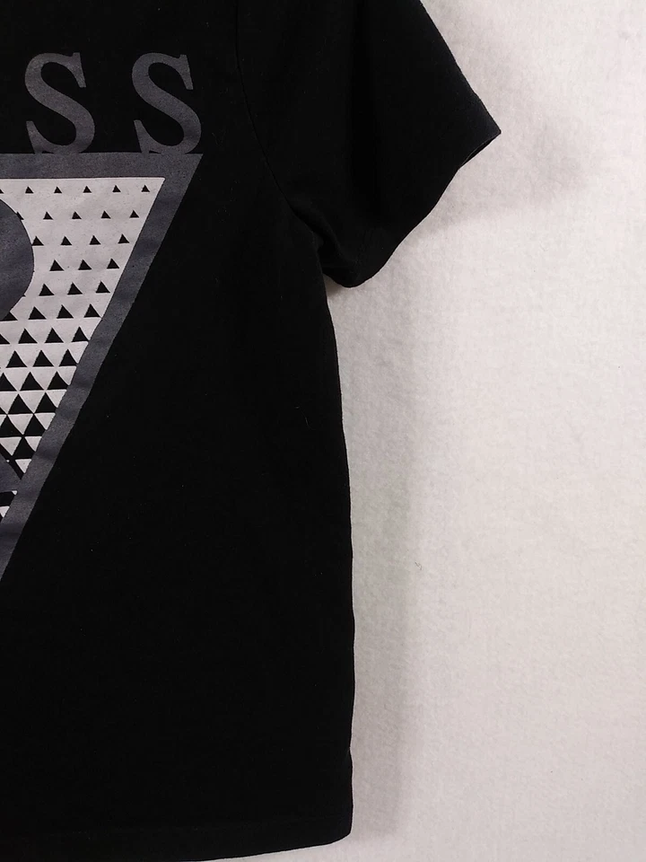 Guess Jeans Boys Youth Med(12-14) T Shirt Black Spell Out Logo - Image 4 of 4