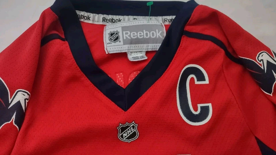 Camiseta deportiva local roja Alexander Ovechkin de los Washington Capitals de la NHL Youth 8 L XL Premier Foto 4 de 4