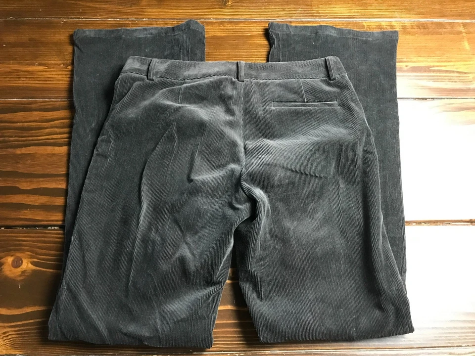 Pantalones de vestir Elie Tahari, para mujer talla 6, marrón oscuro, acampanados, pana Foto 2 de 4