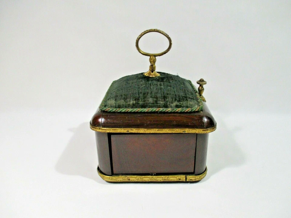 ANCIEN COFFRET NECESSAIRE A COUTURE A SYSTEME NAPOLEON III PORTE BOBINE AIGUILLE - Photo 4/4