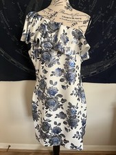 Eliza J White And Blue Floral Dress