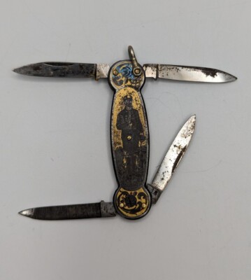   Antique Emil Olsson Eskilstuna 4 Blade Folding Pocket Knife Enamel Steel