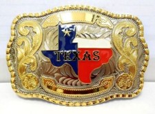 Texas Flag Map Western Rodeo Fashion Unisex Cowboy and Cowgirl Belt Buckles