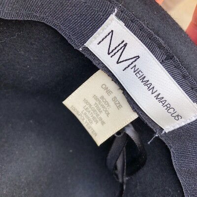 VTG 90s NEIMAN MARCUS 100% Wool Wide Brim Fedora Cowboy Hat  display picture 2
