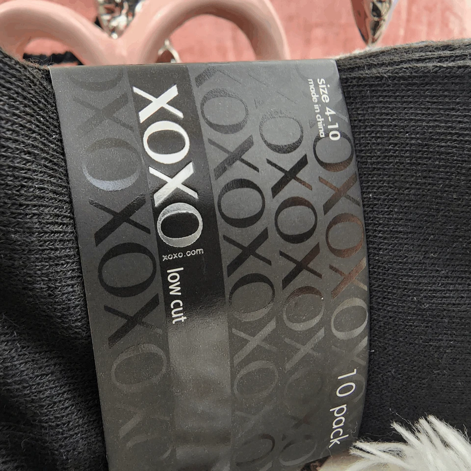 Paquete de 10 calcetines de corte bajo Xoxo nuevos con etiquetas talla 4-10 nuevos con etiquetas Foto 3 de 4