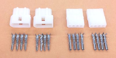 2 Pairs of 4 Circuit Molex 0.062'' Male and Female Connectors with Pins