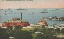 Aquarium in Battery Park & Harbor - New York, New York - unposted litho