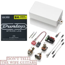 EMG 81 WHITE ACTIVE SOLDERLESS HUMBUCKER PICKUP SHORT SHAFT POTS ( 1 STRING SET)