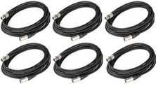 Cable Up DMX-XX310-SIX-K DMX 3-Pin Lighting Cable Bundle (6) Pack Cables
