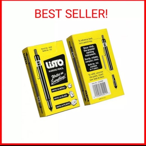 Listo 1620 Box of 12 BLACK COLOR China Markers/Grease Pencils