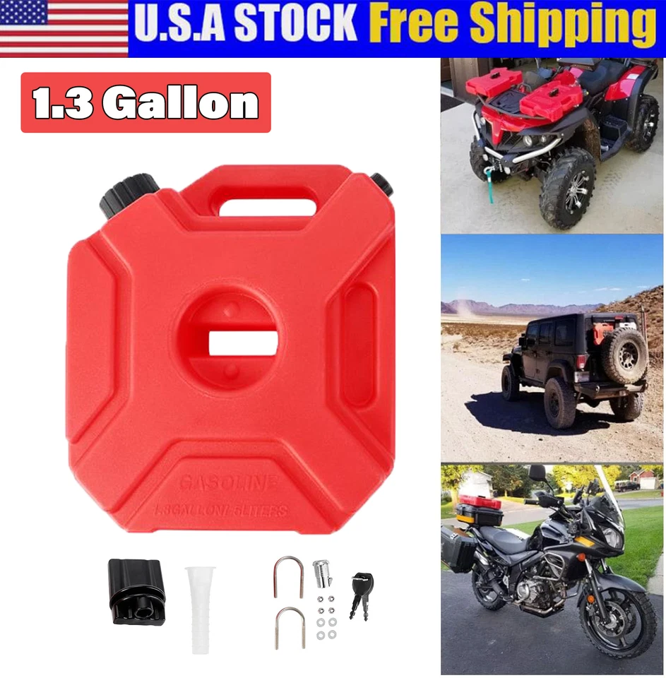 5L Gas Fuel Tank Gas Can Oil Storage Can For ATV UTV Gokart Motorcycle Car SUV - Image 2 of 4