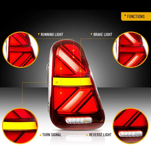 LED Red Tail Lights For 2001-06 BMW Mini Cooper R50 R52 R53 Rear Lamps w/Startup - Picture 5 of 18