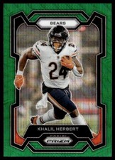 Khalil Herbert 2023 Panini Prizm Green Wave #51 Chicago Bears