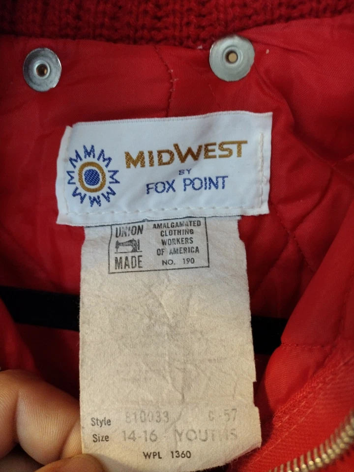 Vintage Youth Winter Snow Pants Bib Red, Midwest By Fox Point, USA Union Made - Image 2 of 4