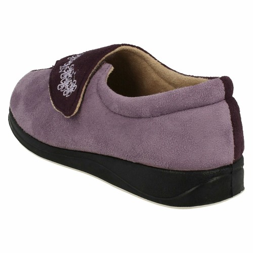 Pantuflas de gancho y correa de bucle para damas almohadillas ajuste ancho EE - Imagen 38 de 98