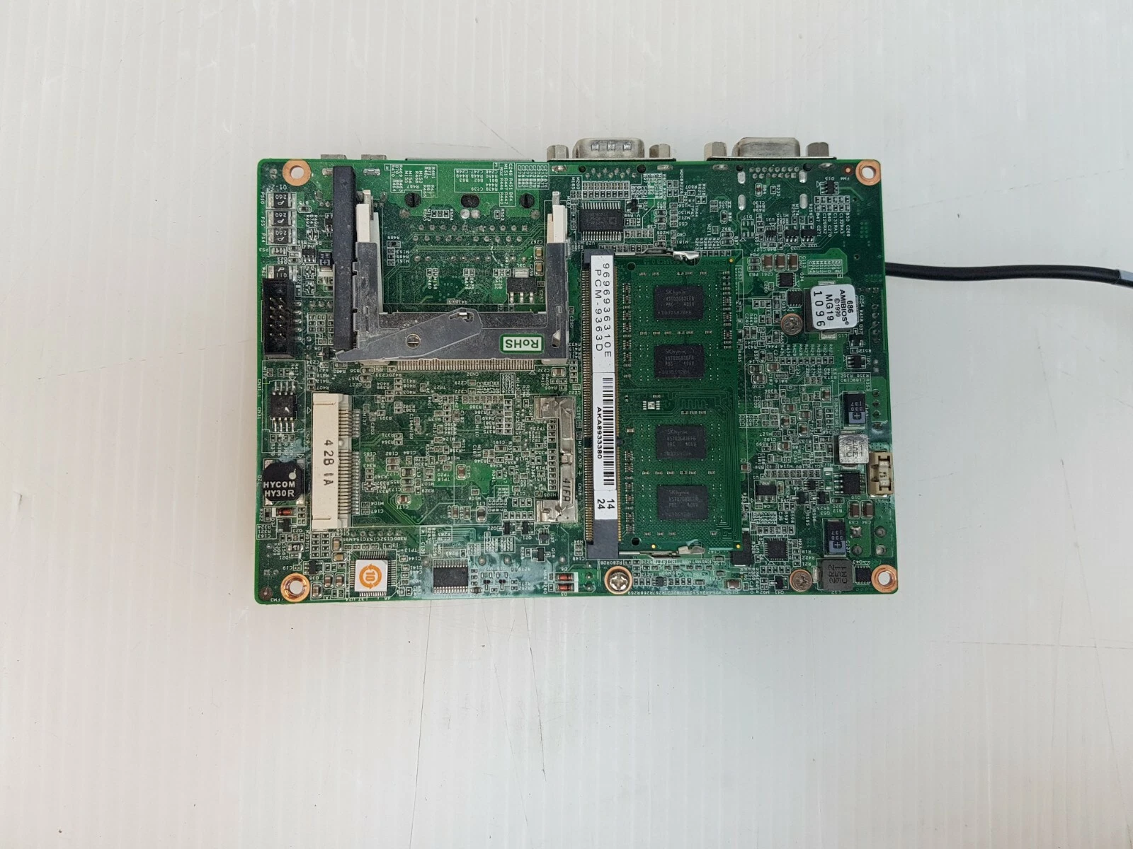 Underside of PCM-9363D with DDR3 SO-DIMM and CompactFlash socket