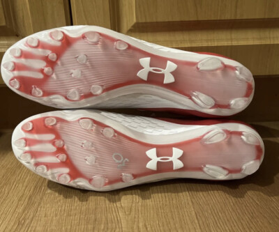 NEW Under Armour Blur Lux MC Football Cleat Red/White Mens  display picture 2