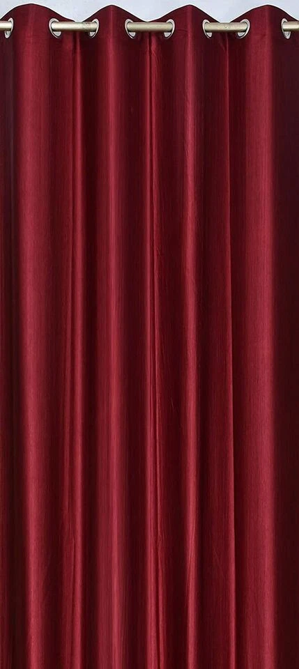 Juego de 3 cortinas de ventana de puerta con ojal sombreado floral de 3 piezas 5 7 9 pies granate Foto 4 de 4