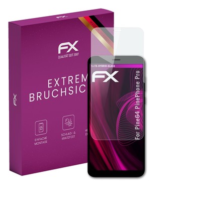 atFoliX Glasfolie für Pine64 PinePhone Pro Displayfolie 9H Schutzpanzer