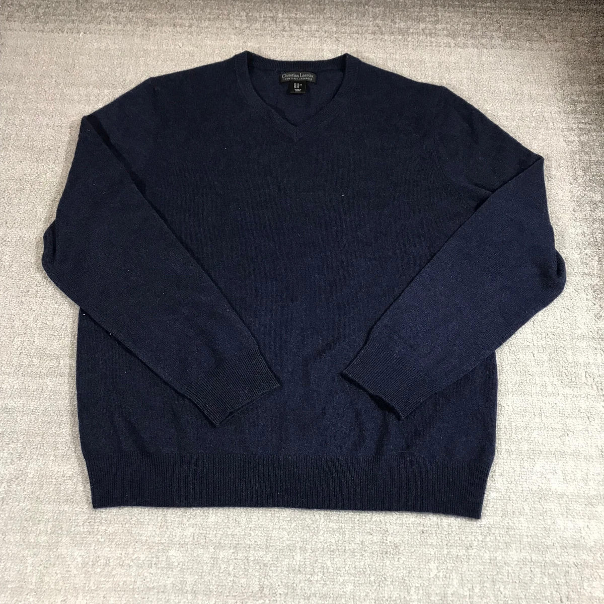 New Christian Lacroix Sweater Mens Extra Large Cashmere Navy 